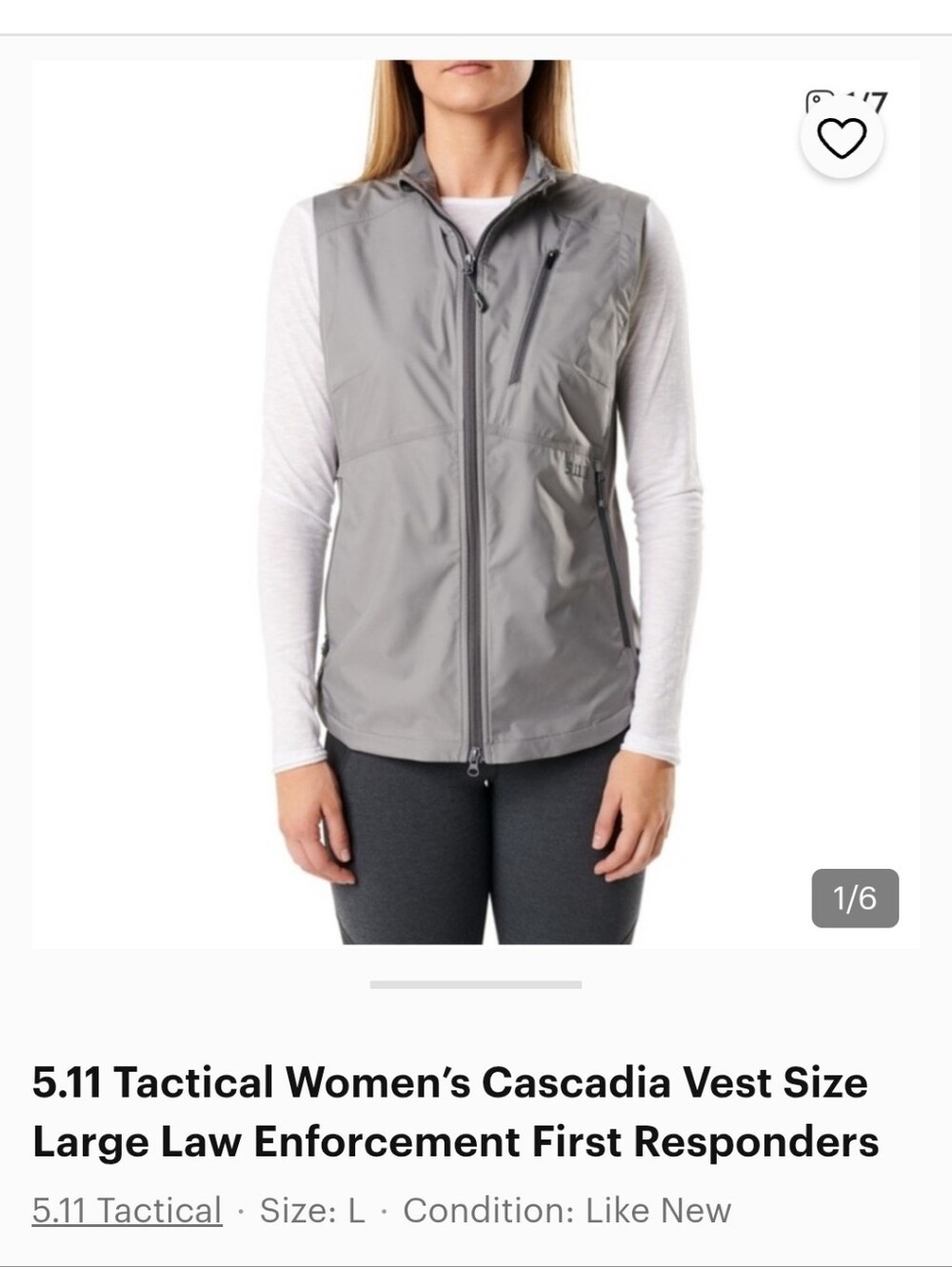 5.11 Tactical Women’s Cascadia Vest‎ Size Large Law Enforcement First Responders